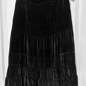 NWT BEAUTIFUL BANANA REPUBLIC BLACK VELVET TIERED RUFFLED A-LINE SKIRT SZ 4